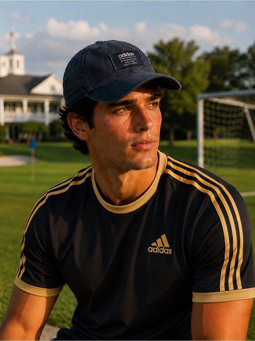 Adidas Black Hat With Gold Logo / Writing Patch In-front.